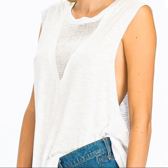 Olivaceous Sheer Sleeveless Knit Tank - Picture 2 of 6